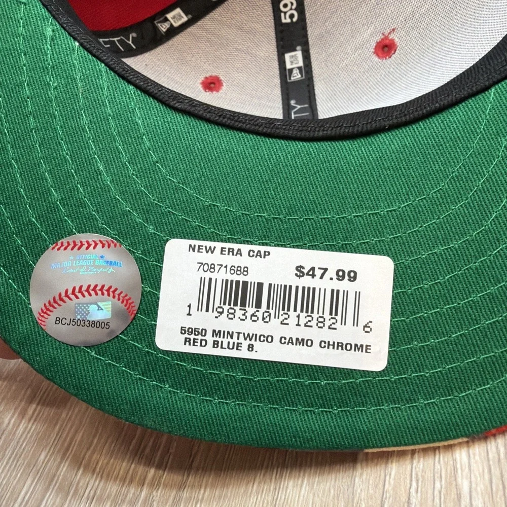 New Era MLB Minnesota Twins 59FIFTY Fitted 60 Yrs Bomb Squad Camo Hat Size 8
